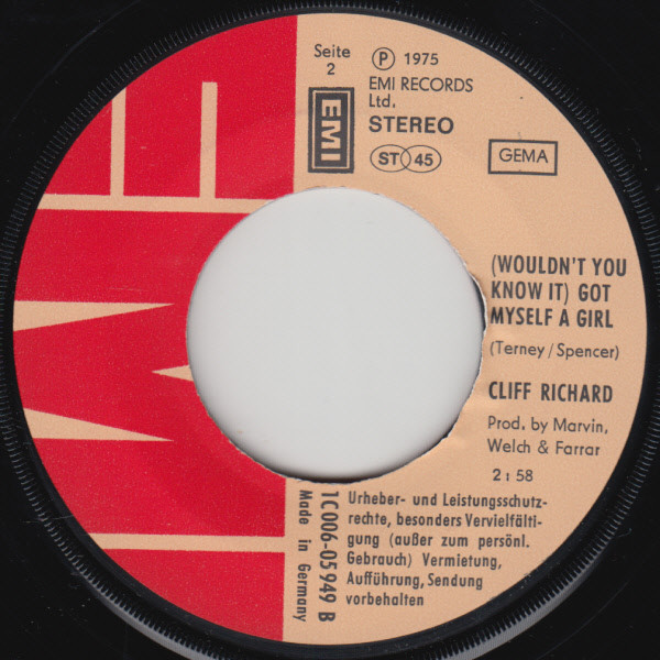 Cover zu Cliff Richard - Honky Tonk Angel | 1975 | Vinyl | Rock | Germany