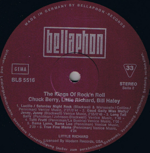 Cover zu Chuck Berry, Bill Haley, Little Richard - The Kings Of Rock'n Roll | 1973 | 2xLP, Comp | Rock | Germany