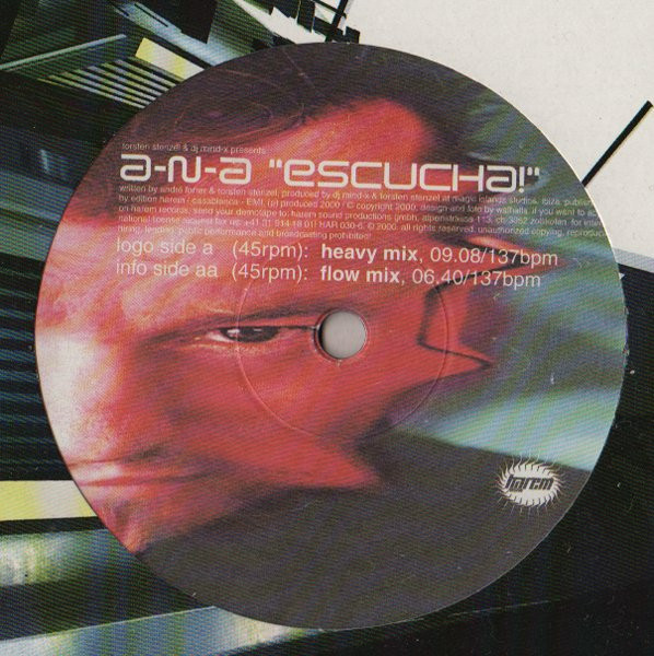 Cover zu A-N-A - Escucha! | 2000 | Vinyl | Electronic | Switzerland Schallplatten Ankauf