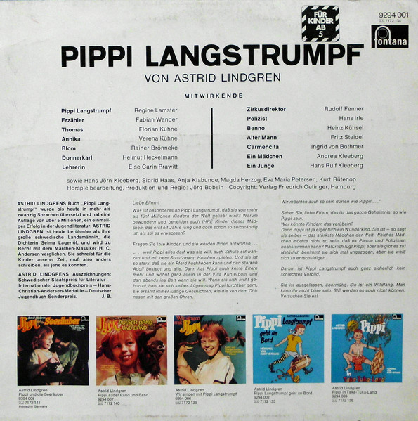 Cover zu Astrid Lindgren - Pippi Langstrumpf | Vinyl | Non-Music, Children's | Germany