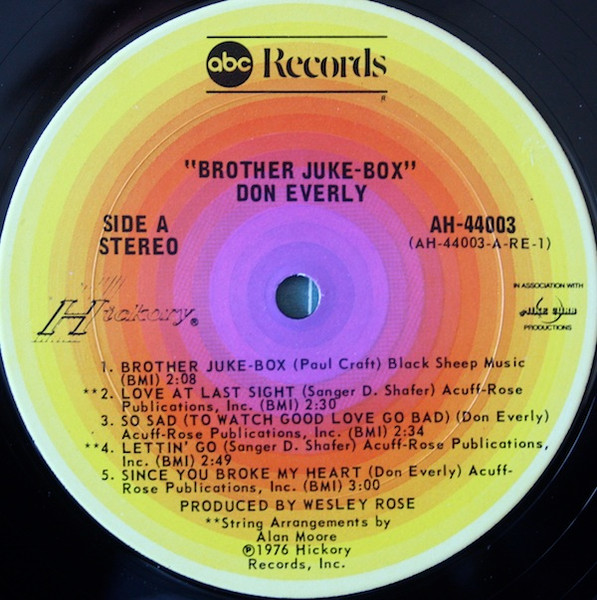Cover zu Don Everly - Brother Jukebox | 1976 | Vinyl | Pop, Folk, World, & Country | US