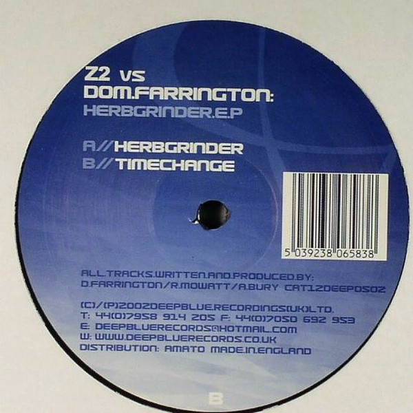 Cover zu Z2 Vs Dom Farrington - Herbgrinder.E.P | 2002 | Vinyl | Electronic | UK Schallplatten Ankauf