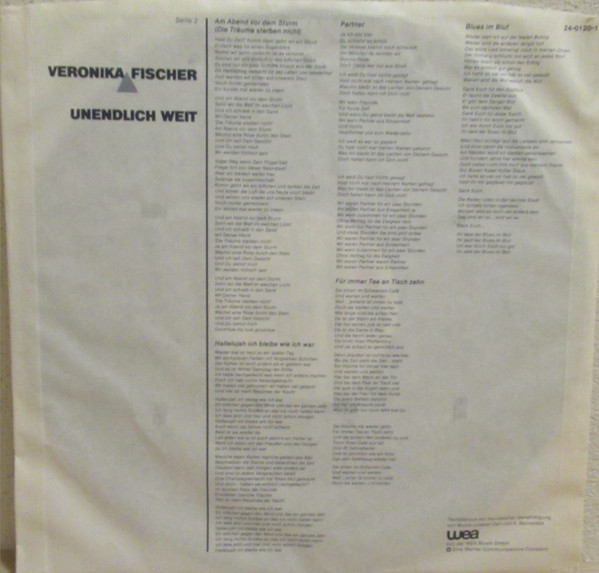 Cover zu Veronika Fischer - Unendlich Weit | 1983 | Vinyl | Pop | Germany