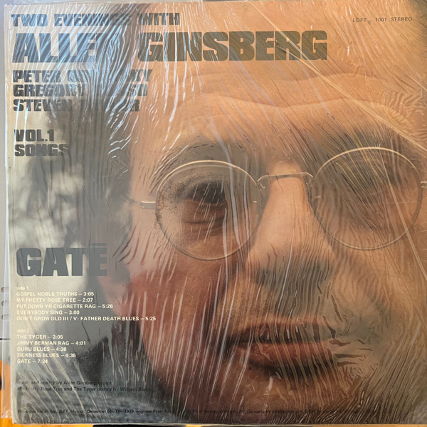Cover zu Allen Ginsberg - Gate, Two Evenings With Allen Ginsberg Vol.1 Songs | 1980 | Vinyl | Blues, Non-Music, Folk, World, & Country | Germany Schallplatten Ankauf