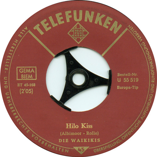 Cover zu The Waikiki's - Hilo Kiss / Honolulu Rag | 1962 | Vinyl | Jazz, Pop | Germany Schallplatten Ankauf