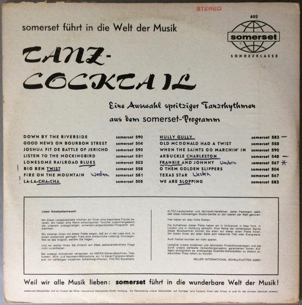 Cover zu Various - Tanz-Cocktail | 1964 | Vinyl | Folk, World, & Country | Germany Schallplatten Ankauf