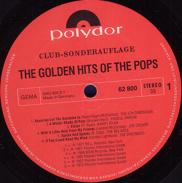 Cover zu Various - The Golden Hits Of The Pops | 1974 | Vinyl | Rock, Funk / Soul, Pop | Germany