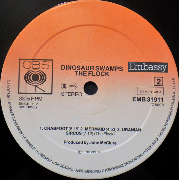 Cover zu The Flock - Dinosaur Swamps | 1981 | Vinyl | Jazz, Rock | Europe