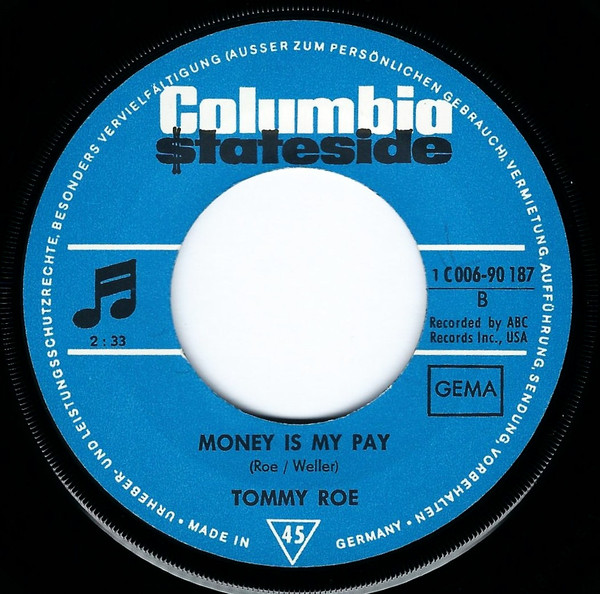 Cover zu Tommy Roe - Heather Honey / Money Is My Pay | 1969 | Vinyl | Rock | Germany Schallplatten Ankauf