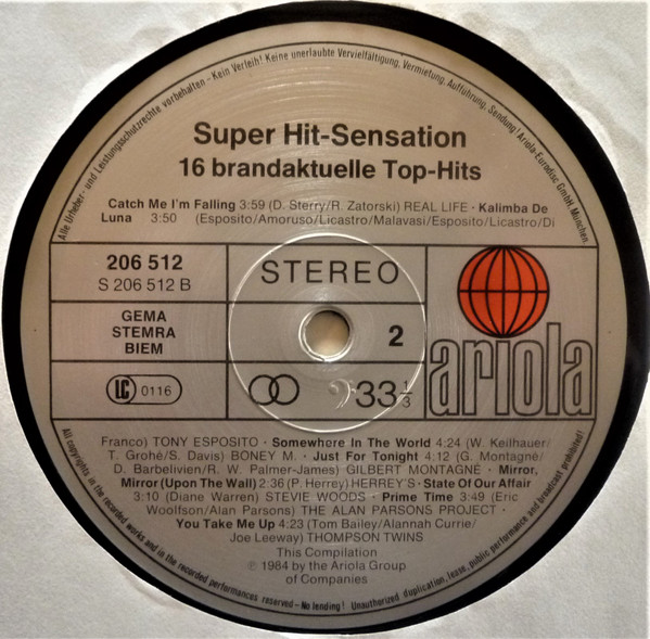 Cover zu Various - Super Hit-Sensation | 1984 | Vinyl, LP, Stereo, Compilation | Electronic, Rock, Pop | Europe