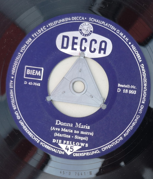 Cover zu Die Fellows - Donna Maria | 1959 | Vinyl | Pop | Germany
