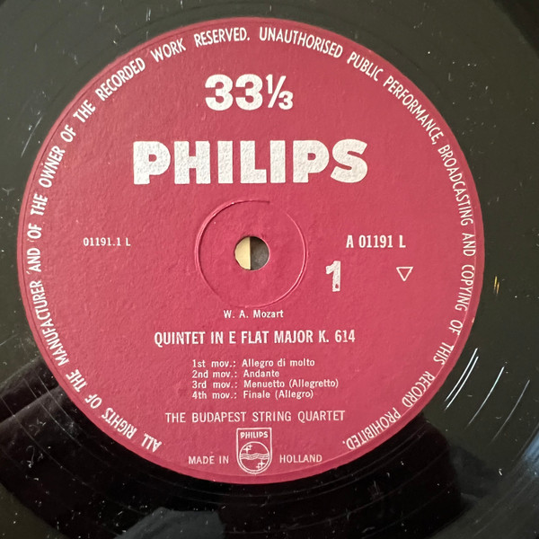 Cover zu Budapest String Quartet, Milton Katims - Mozart, Quintet in E-flat Major (K. 614) | Quintet in G Minor (K. 516) | Vinyl | Classical | Netherlands