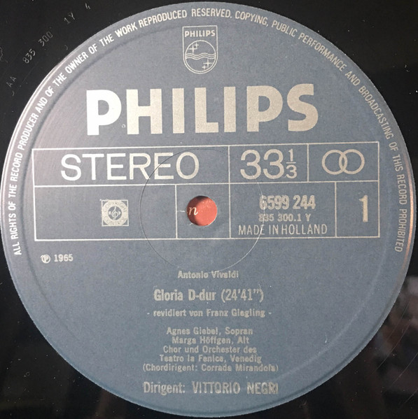 Cover zu Antonio Vivaldi, Agnes Giebel - Marga Höffgen, Coro Del Teatro La Fenice Und Orchestra Del Teatro La Fenice / Vittorio Negri - Vivaldi In San Marco - Gloria, Salve Regina | Vinyl | Classical