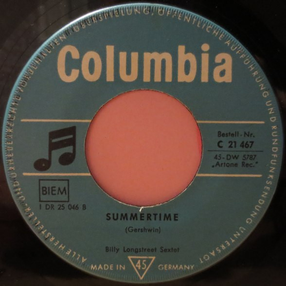 Cover zu Billy Longstreet Sextet - Summer Set / Summertime | Vinyl | Jazz | Germany Schallplatten Ankauf