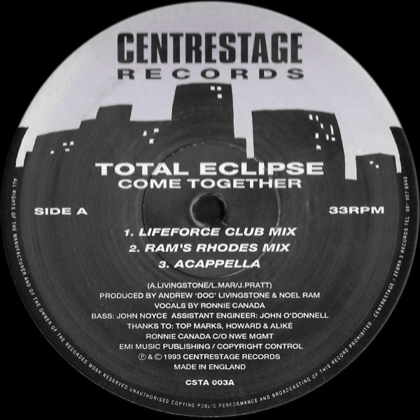 Cover zu Total Eclipse (4) - Come Together | 1993 | Vinyl | Electronic | UK Schallplatten Ankauf