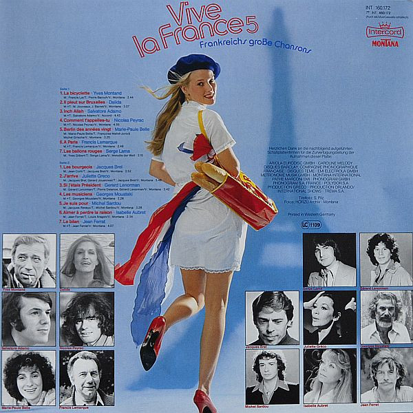 Cover zu Various - Vive La France 5 Frankreichs Große Chansons | 1982 | Vinyl | Pop | Germany Schallplatten Ankauf