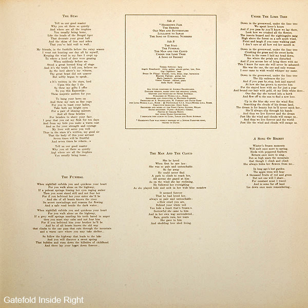 Cover zu Angelo Branduardi - Highdown Fair | 1979 | LP, Album, Gat, RE | Rock, Pop | Germany Schallplatten Ankauf