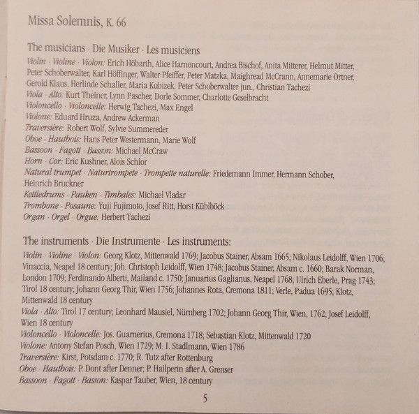 Cover zu Wolfgang Amadeus Mozart, Charlotte Margiono, Barbara Bonney, Elisabeth Von Magnus, Uwe Heilmann, Gilles Cachemaille, Arnold Schoenberg Chor, Concentus Musicus Wien, Nikolaus Harnoncourt - Mo