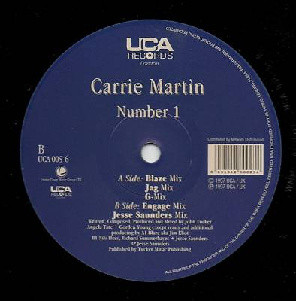 Cover zu Carrie Martin - Number 1 | 1997 | Vinyl | Electronic | UK Schallplatten Ankauf