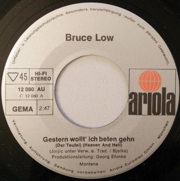 Cover zu Bruce Low - Gestern Wollt' Ich Beten Gehn ›Der Teufel‹ | 1972 | Vinyl | Pop | Germany Schallplatten Ankauf