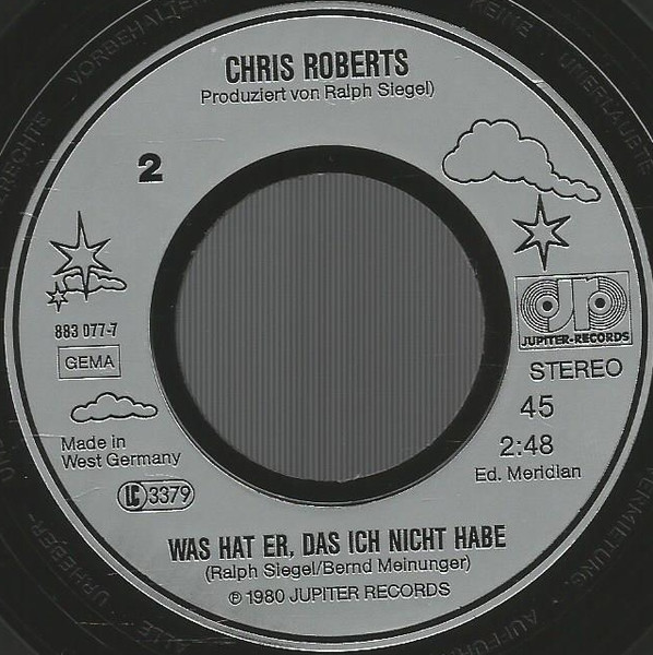 Cover zu Chris Roberts - La La La Song | 1985 | Vinyl | Pop | Germany Schallplatten Ankauf