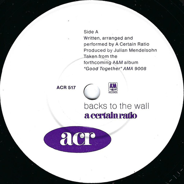 Cover zu A Certain Ratio - Backs To The Wall | 1989 | Vinyl | Electronic | UK