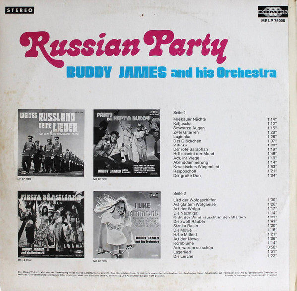 Cover zu Buddy James And His Orchestra - Russian Party | Vinyl | Folk, World, & Country | Germany Schallplatten Ankauf