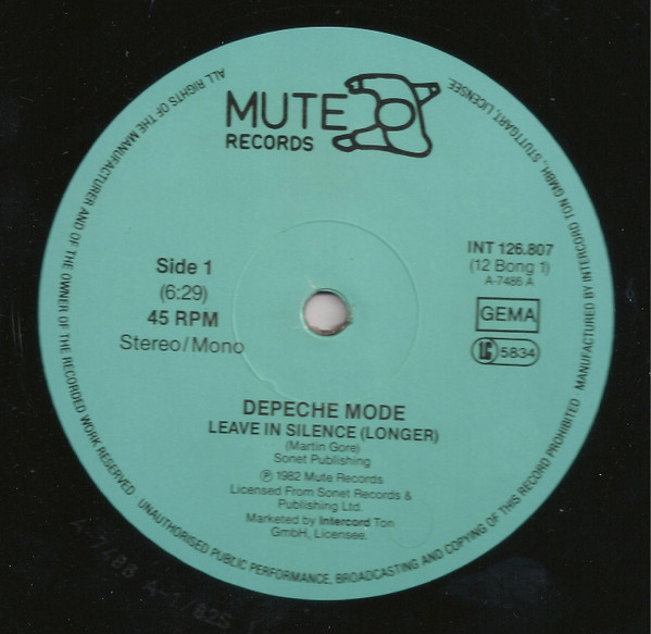 Cover zu Depeche Mode - Leave In Silence | 1982 | 12