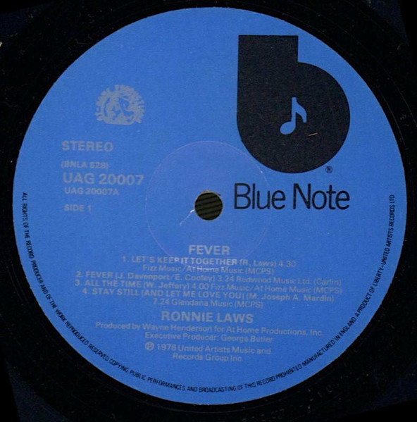 Cover zu Ronnie Laws - Fever | 1976 | Vinyl, LP, Album, Stereo | Jazz, Funk / Soul | UK
