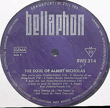 Cover zu Albert Nicholas - The Soul Of Albert Nicholas | Vinyl | Jazz | Germany Schallplatten Ankauf