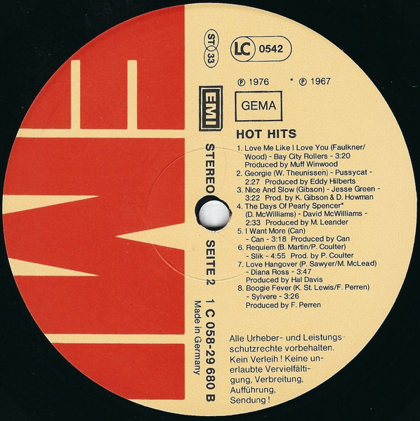 Cover zu Various - Hot Hits | 1976 | Vinyl | Rock, Funk / Soul, Pop | Germany Schallplatten Ankauf