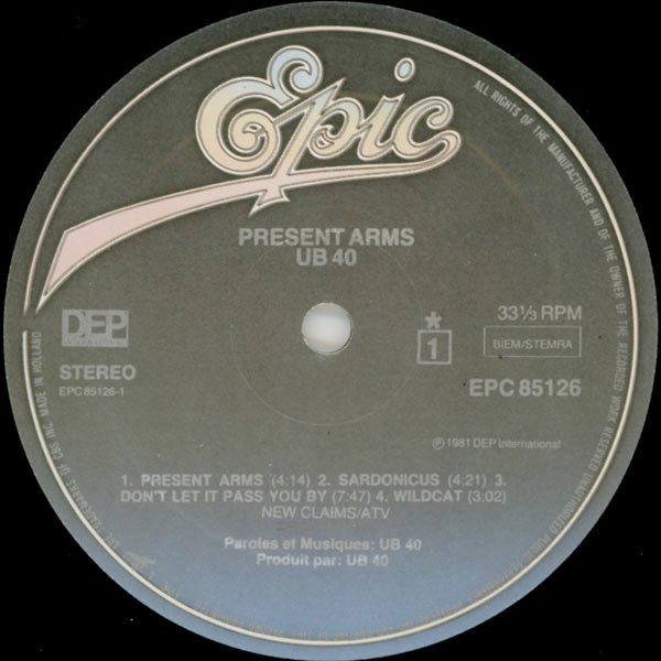 Cover zu UB40 - Present Arms | 1981 | LP, Album + 7