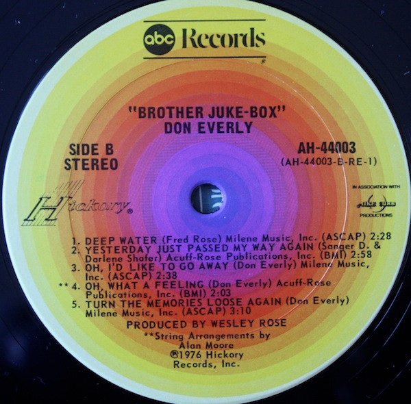 Cover zu Don Everly - Brother Jukebox | 1976 | Vinyl | Pop, Folk, World, & Country | US Schallplatten Ankauf