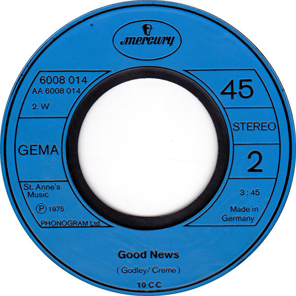 Cover zu 10CC - I'm Not In Love | 1975 | Vinyl, Stereo, 45 RPM, 7