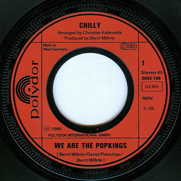 Cover zu Chilly - We Are The Popkings | 1980 | 7