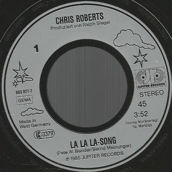Cover zu Chris Roberts - La La La Song | 1985 | Vinyl | Pop | Germany