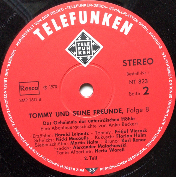 Cover zu Anke Beckert - Tommy Und Seine Freunde - Das Geheimnis Der Unterirdischen Höhle - Folge 8 | 1974 | Vinyl | Non-Music, Children's | Germany Schallplatten Ankauf