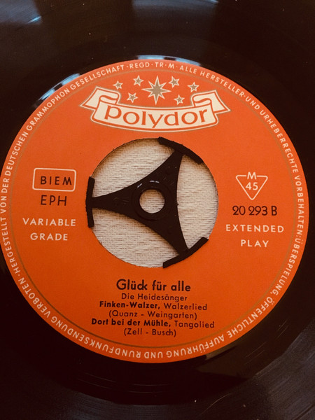 Cover zu Alfons Bauer Und Die Zillertaler (2), Die Heidesänger - Glück Für Alle | 1957 | Vinyl | Folk, World, & Country | Germany