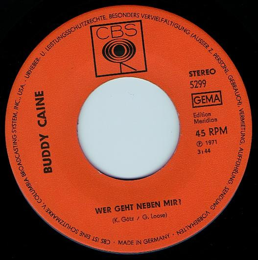 Cover zu Buddy Caine - Diese Träume / Wer Geht Neben Mir? | 1971 | Vinyl | Rock, Pop | Germany Schallplatten Ankauf