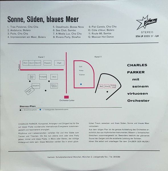 Cover zu Charles Parker Und Sein Virtuoser Orchester - Sonne, Süden, Blaues Meer | Vinyl | Latin | Germany Schallplatten Ankauf