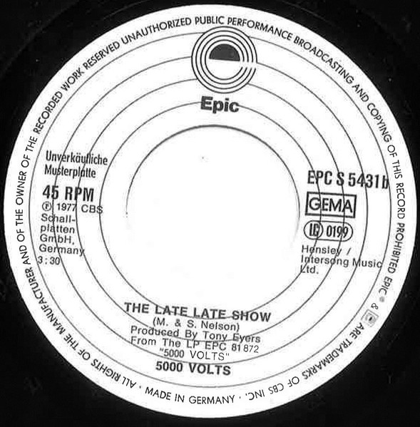 Cover zu 5000 Volts - (Walkin' On A) Love Cloud | 1977 | Vinyl, 45 RPM, Promo, 7