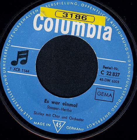 Cover zu Shirley Zwerus - Vergessen (Remember) / Es War Einmal | 1964 | Vinyl, 7