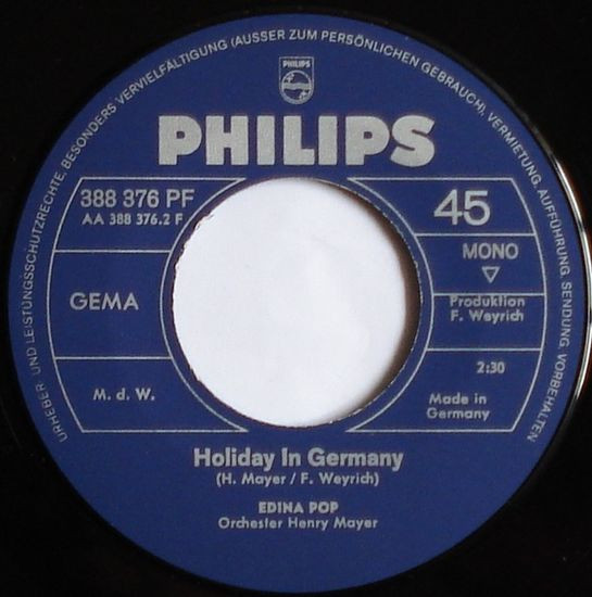 Cover zu Edina Pop - Stop Amico / Holiday In Germany | 1969 | Vinyl | Pop | Germany