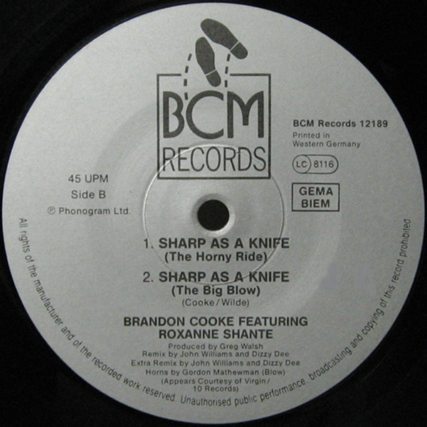 Cover zu Brandon Cooke Featuring Roxanne Shanté - Sharp As A Knife | 12