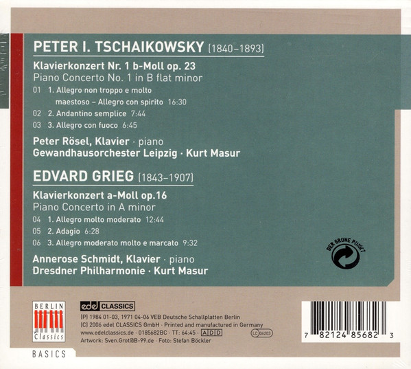 Cover zu Pyotr Ilyich Tchaikovsky, Edvard Grieg - Klavierkonzerte = Piano Concertos | CD, Comp Schallplatten Ankauf
