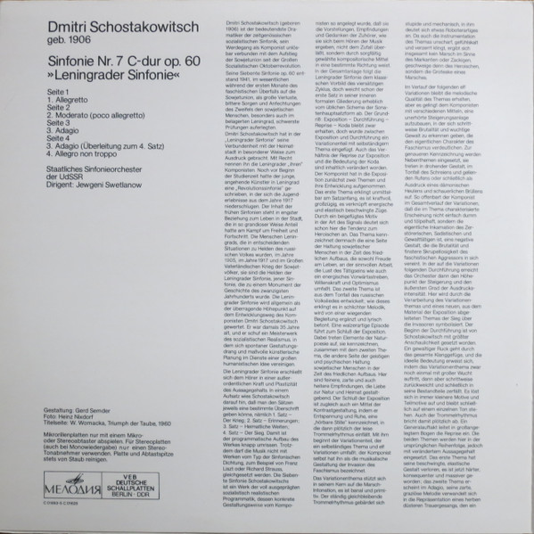 Cover zu Dmitri Shostakovich, Evgeni Svetlanov, Russian State Symphony Orchestra - Sinfonie Nr. 7 C-dur Op.60 »Leningrader Sinfonie« | 2xLP Schallplatten Ankauf
