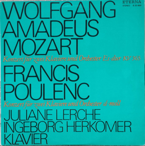 Bild Wolfgang Amadeus Mozart, Francis Poulenc, Juliane Lerche, Ingeborg Herkomer – Konzert Für Zwei Klaviere Und Orchester Es-dur KV 365 / Konzert Für Zwei Klaviere Und Orchester D-moll Schallplatten Ankauf