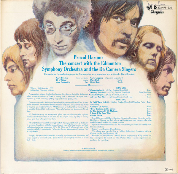 Cover zu Procol Harum In Concert With The Edmonton Symphony Orchestra - Live | LP, Album, RE Schallplatten Ankauf