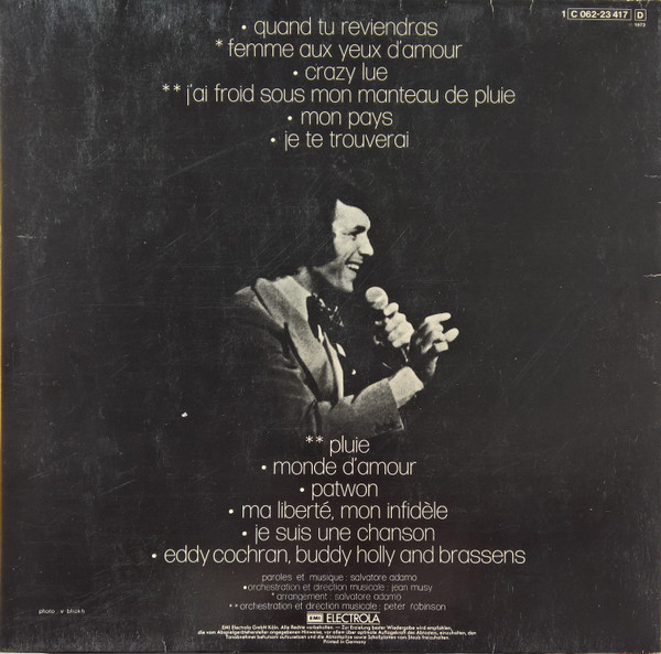 Cover zu Adamo - Adamo | 1972 | Vinyl | Pop | Germany Schallplatten Ankauf