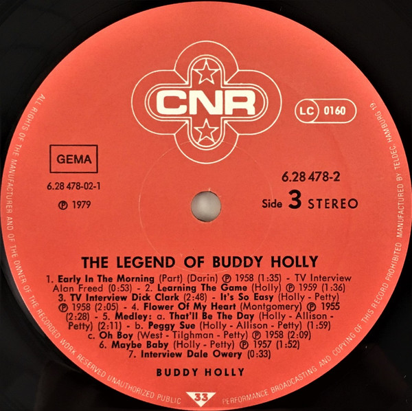 Cover zu Buddy Holly - The Legend Of Buddy Holly - Original Early Recordings | 1979 | Vinyl | Rock, Pop | Germany